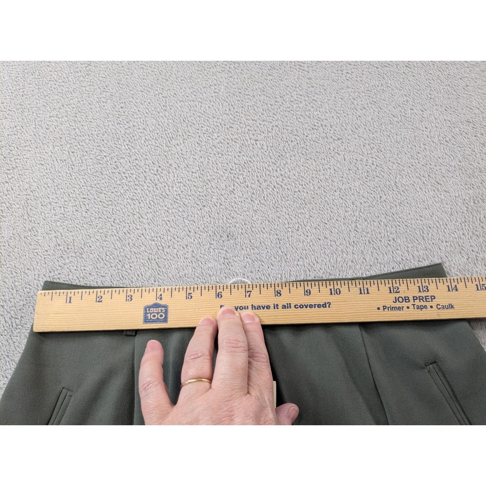Austin Reed Classics Green 100% Worsted Wool Pleated High Rise Trousers Size 10 - Picture 5 of 14